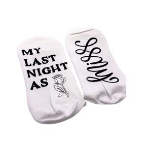 NWT Wool + Pepper Co. MY LAST NIGHT AS MISS Crew Socks for Bride